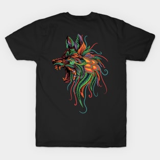 Wolf Ornate Backprint T-Shirt